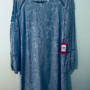 Vince Camuto Blue Lace Long Sleeve Dress